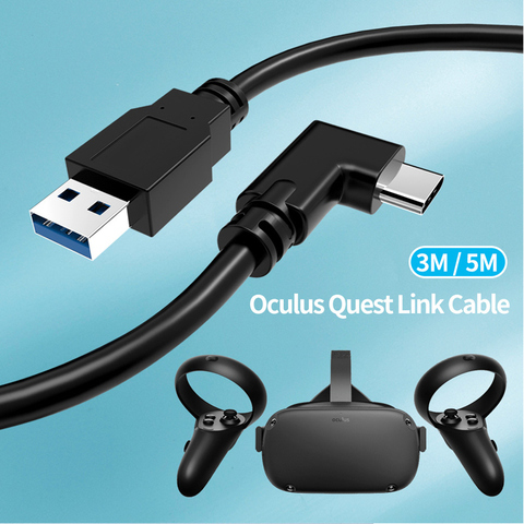 3M/5M Data Line Charging Cable for Oculus Quest/2 Link VR Headset USB 3.1  Type C Data Transfer USB-A Type-C Cable VR Accessory - Price history &  Review