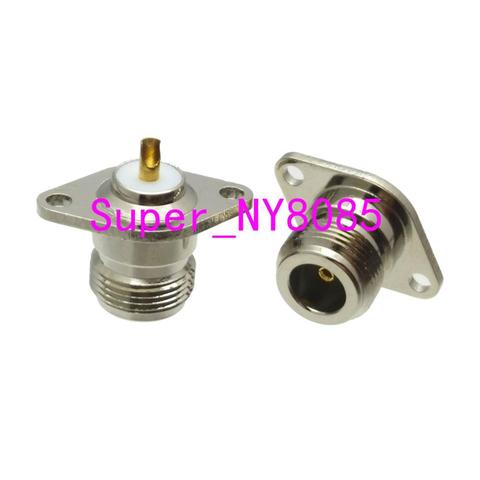 Connector N female jack 2-hole flange solder Panel mount antenna radio ► Photo 1/4