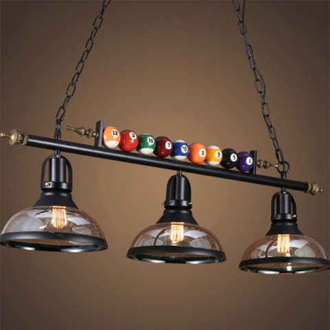 American LED Billiard Pendant Lamp For Restaurant Bar Clothing Store Billiard Hall Billiard Table Shop Decorative Hanging Lamps ► Photo 1/5