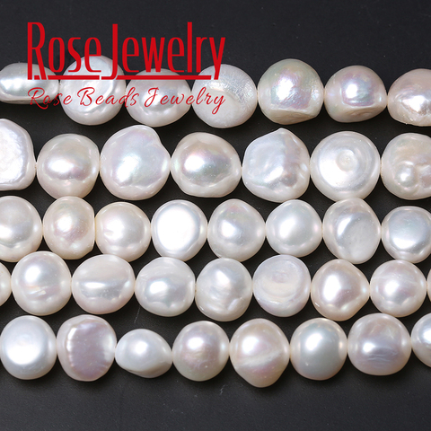 5A Quality 100% Real Natural Freshwater Cultured White Pearl Transversely Perforated Loose Beads 36 cm Strand For Jewelry Making ► Photo 1/6