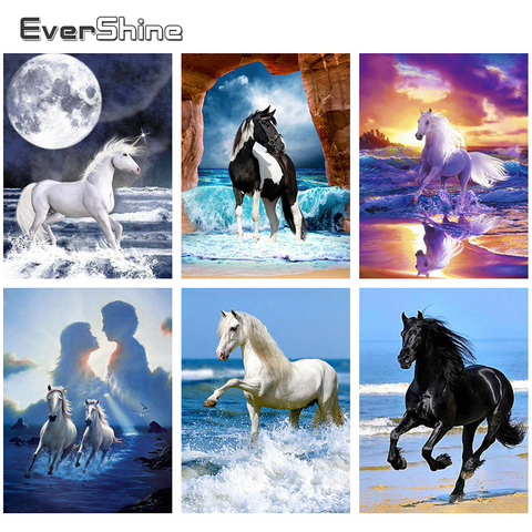 Evershine Diamond Embroidery Horse Full Square Drill Animal Mosaic Painting Cross Stitch Picture Of Rhinestones Wall Stickers ► Photo 1/6
