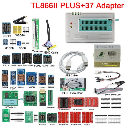 Original TL866II PLUS TL866 Updated MiniPro Universal High Speed USB Programmer High Performance 100%+ 28pcs/31pcs/37pcs Adapter ► Photo 1/6