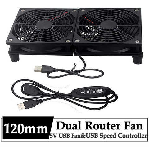 Gdstime Router Cooling Fan DIY PC Cooler TV Box Wireless Quiet DC 5V USB Power 120mm 240mm Fan 12CM W/Screws Protective Net ► Photo 1/6