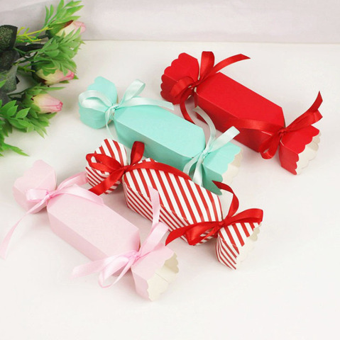 10PCS Favor Candy Box Bag New Craft Paper Wedding Favor Gift Boxes Treat Kids Birthday Crackers Box ► Photo 1/6