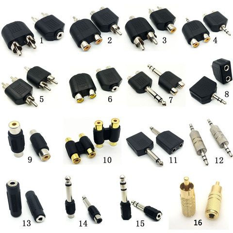 1pcs 6.5mm male to 3.5mm Audio Stereo Jack Female To 2 RCA Male Audio Jack Connector Adapter Converter for Speaker ► Photo 1/6