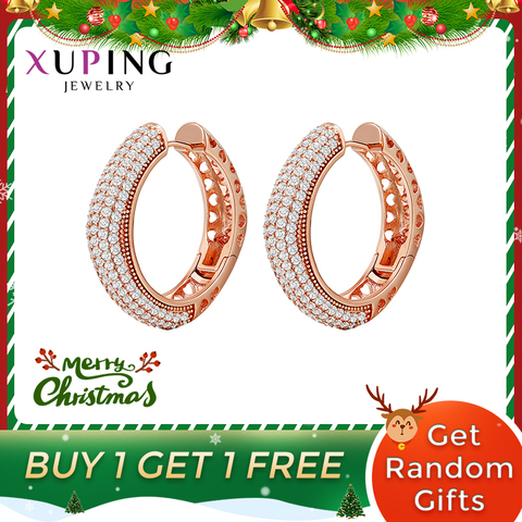 Xuping Noble Elegant Design Different Materials with Synthetic CZ Jewelry Environmental Copper Wedding Earrings 94481 ► Photo 1/6