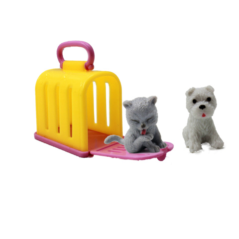 3 Items/ Set Doll Accessories Fashion Mini Doll Pets Dog+Cat+House For Barbie Doll Kelly Doll Playmate Toy Kids Best Gift ► Photo 1/6