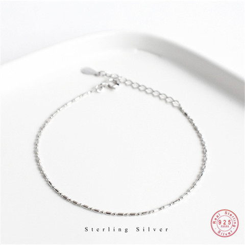 925 Sterling Silver Minimalist Style Chain Bracelet For Women Classic Fashion Student Couple Wristband Jewelry Accessories ► Photo 1/6