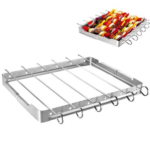 Kapmore Heat-Resistant Skewer Rack Set Non-Stick Stainless Steel Barbecue Skewer With BBQ Grill Rack BBQ Tools Accessories ► Photo 1/6