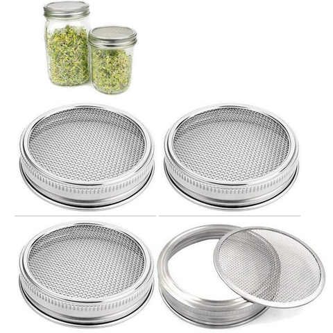3.3inch Seed Sprouting Screen Lids Filters Sprouting Lids Strainer Lid Filter for Wide Mouth Ball Canning Mason Jars  84 mm Dia. ► Photo 1/6