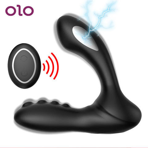 OLO Anal Dildo Vibrator Anal Butt Plug Perineum Stimulator Electric Shock Prostate Massager 8 Speeds Sex Toys for Men Women Gay ► Photo 1/6
