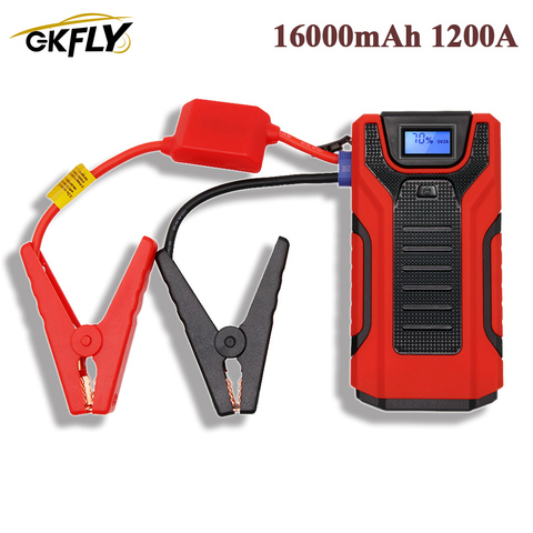 GKFLY High Power 16000mAh 1200A Car Jump Starter 12V Starting Device Power Bank Car Charger For Car Battery Booster Buster LED ► Photo 1/6