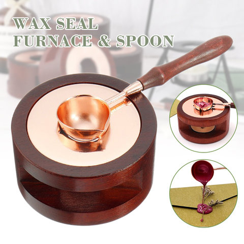 2PCS Wax Seal Stamp Wax Seal Beads Sticks Warmer Wax Sticks Melting Glue Furnace Spoon Stove DIY Crafts Tool ► Photo 1/5