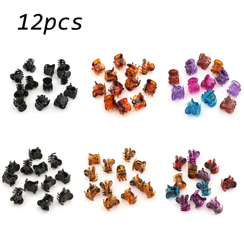 12pcs /set Small Plastic Hair Clips Claws Mini Clamps Fashion Girls Crab Hair Claw Gifts ► Photo 1/6