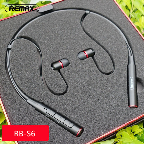 Original Remax RB-S6 Neck Hanging wireless Bluetooth sports earphones bass stereo music headset support multi-point connection ► Photo 1/6