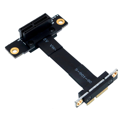 PCIE X1 Riser Cable Dual 90 Degree Right Angle PCIe 3.0 x1 to x1 Extension Cable 8Gbps PCI Express 1x Riser Card Ribbon Extender ► Photo 1/5