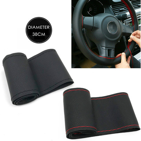 37cm/38CM DIY Steering Wheel Covers Soft Artificial Leather Braid on The Steering-wheel of Car with Needle Thread Accessories ► Photo 1/5