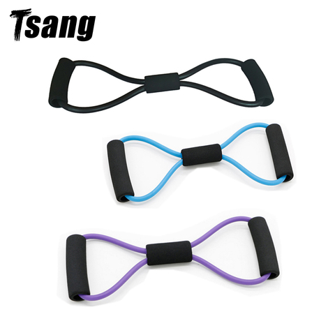 Tsang 8 Word Fitness Rope Resistance Bands Yoga Stretch Strap Pilates Rubber Latex Belt Body Exercise Training Equipment Workout ► Photo 1/6