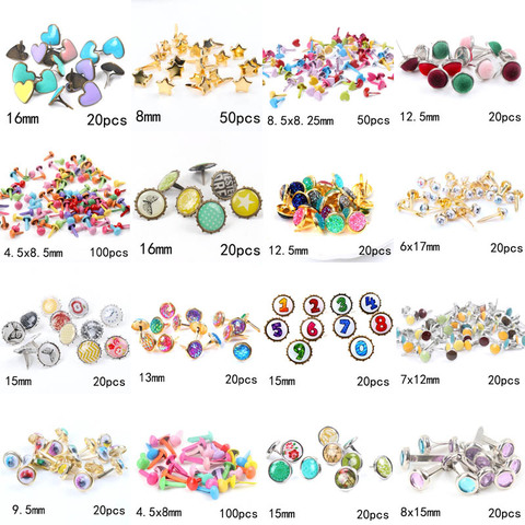 Mix Heart Star Shape Number Rhinestone Studs And Spikes For Clothes Round Square Brads Scrapbooking Embellishment Fastener ► Photo 1/6