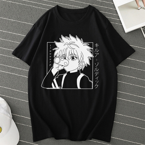 Buy Online Men Women T Shirt Tops Kawaii Hunter X Hunter Tshirt Killua Zoldyck T Shirt Crew Neck Fitted Soft Anime Manga Tee Shirt Clothes Alitools