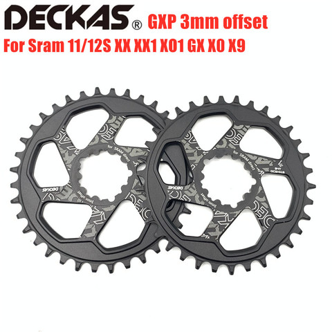 DECKAS 3mm offset GXP Bike MTB Mountain Bike 30T/32T/34T/36T Crown bicycle chainring for XX1 Sram XO1 X1 GX XO X9 crank crankset ► Photo 1/6