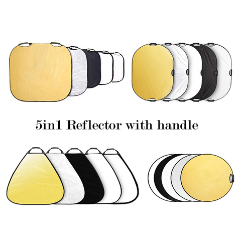 Selens 60/80/110cm 5 in 1 reflector photography collapsible light reflector spotlight reflector for photography flash reflector ► Photo 1/6