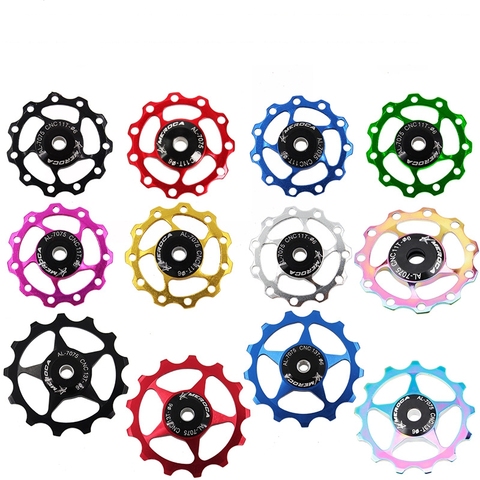 MEROCA Mountain Bike Road Bicycle 11T 13T Aluminum Jockey Wheel Rear Derailleur Pulley Steel Bearing Guide ► Photo 1/6