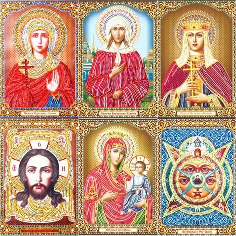 Full Square Diamond Painting Religious DIY Diamond Embroidery Religion Icon Picture Of Rhinestone Diamond Mosaic Madonna ► Photo 1/6