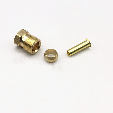 Brass Compression Ferrule Pipe Fitting Connector Oil Lubrication System Fittings Tube OD 4mm 6mm 8mm ► Photo 1/1