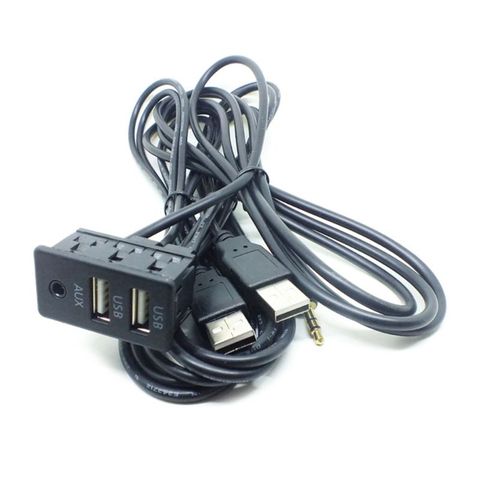 1.5M Car Dash Flush Mount AUX USB Port Panel Dual USB Extension Cable Adapter U1JF ► Photo 1/5