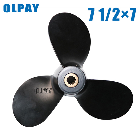 58110-91JN0-019 aluminum alloy propeller 7 1/2 x 7 for Suzuki boat engine 4-6HP ► Photo 1/5