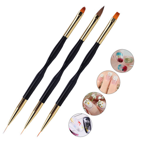1PC Double Head Nail Art UV Gel Polish Design Dot Painting Detailing Pen Brushes ► Photo 1/6