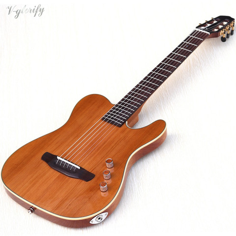 high grade thin body silent classic guitar  39 inch 22 frets solid wood red cedar top okoume wood back and side classic guitar ► Photo 1/6