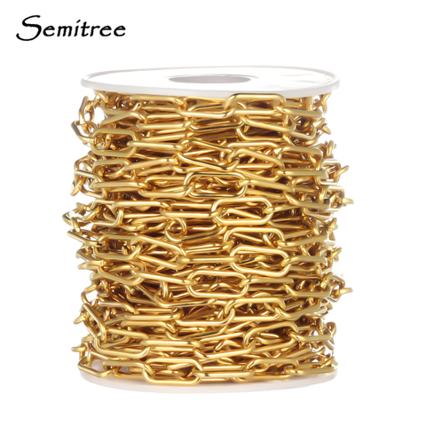 Semitree 1 Meter Stainless Steel Chain Link Chains for DIY Jewelry Making Accessories Handmade Wallet Chain Necklace Supplies ► Photo 1/6