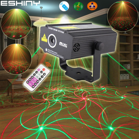 ESHINY Remote R&G Laser 4 Whirlwind Patterns Projector DJ Party Effect Dance Disco Bar Holiday Home Xmas Stage Light L27N7 ► Photo 1/6