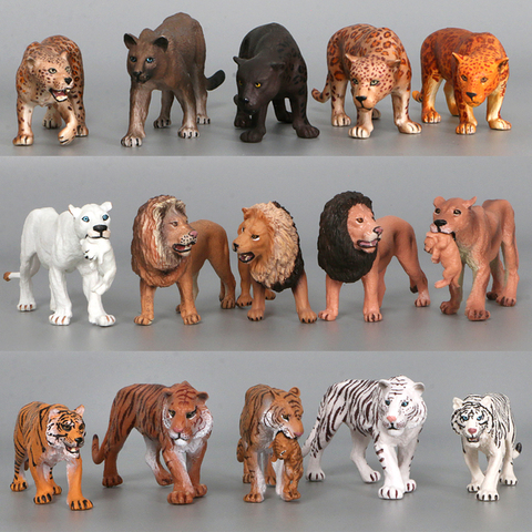 Realistic Wild Forest Animals King Lion Tiger Leopard Action Figures Figurines Collection For Children Education Toy Gift ► Photo 1/6