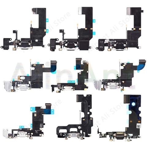AiinAnt Original USB Charging Port Charger Dock Connector Charging Flex Cable For iPhone 5S 5 SE 7 6 6s Plus Phone Repair Parts ► Photo 1/6
