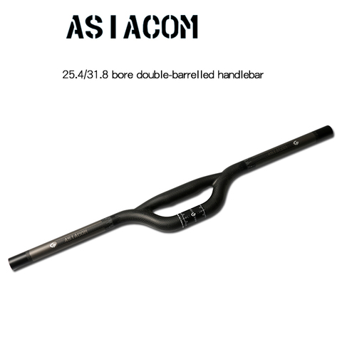New ASIACOM bike matt 3K full carbon fibre small-bore double-barrelled handlebar bicycle handlebar 25.4/31.8*600-740mm Free ship ► Photo 1/6