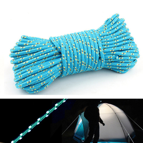 5mm Bold Thick  20M Reflective Paracord Rope for Outdoor Tent Camping Hiking Clothesline Windproof Pull Rope Canopy Accessories ► Photo 1/6