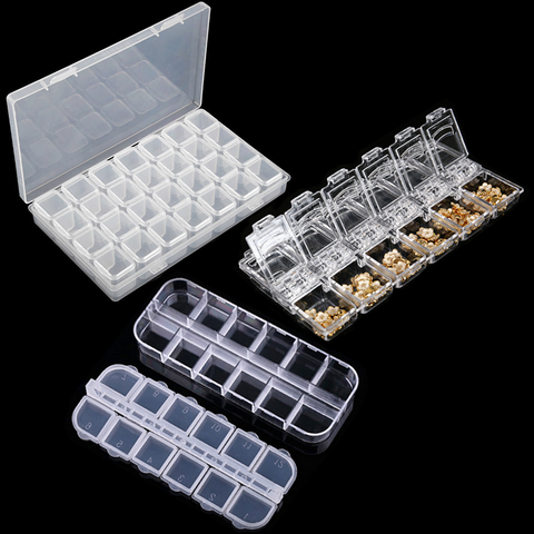 28 Grids Plastic Storage Box Jewelry Beads Storage Case Transparent Compartment Medicine Box Organizer Adjustable Organizer ► Photo 1/6