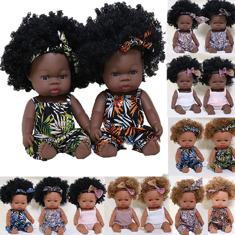 35CM American Reborn Black Baby Doll Bath Play Full Silicone Vinyl Baby Dolls Lifelike Newborn Baby Doll Toy Girl Christmas Gift ► Photo 1/6