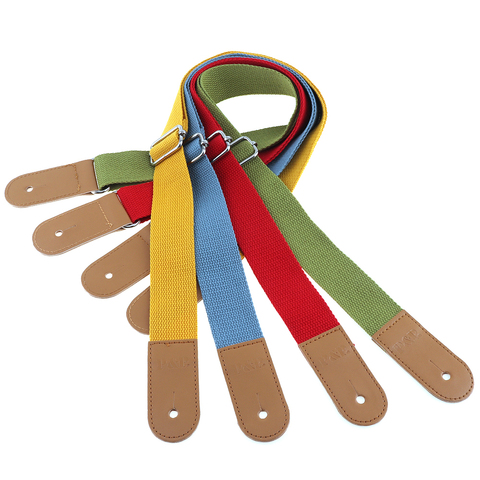 72-120cm Adjustable Pure Cotton Colorful Ukulele Strap with Leather Head 4 Colors Optional Musical Instrument Parts Accessories ► Photo 1/6