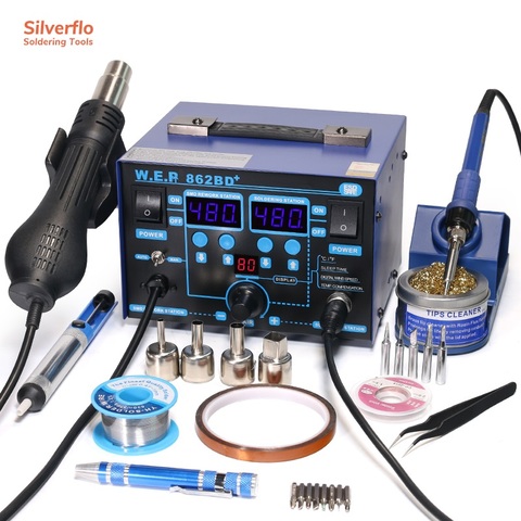 WEP 862BD+ Visible Adjustable Temperture Air Volume BGA Rework Station Hot Air Soldering Station SMD Rework Station With ESD ► Photo 1/6