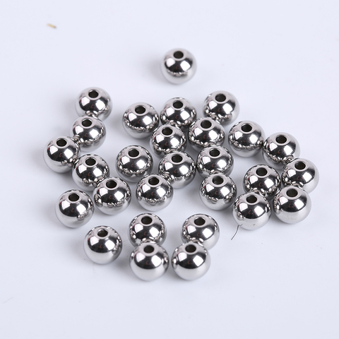 30-100Pcs/Lot Stainless Steel Bracelet Big Hole Beads Diy Handicraft Accessories Findings Loose Spacer Beads For Jewelry Making ► Photo 1/6