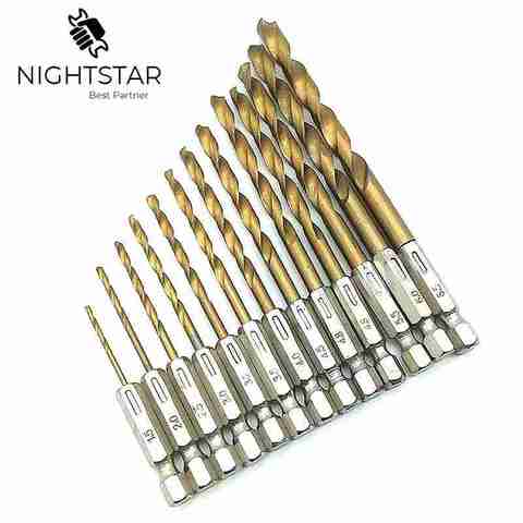 Krachtige 13Pcs Power Tools Drill Bits Steel Hex Shank Quick Change Cobalt Drill Bit Set Multi Bits 1.5-6.5mm Countersink ► Photo 1/6