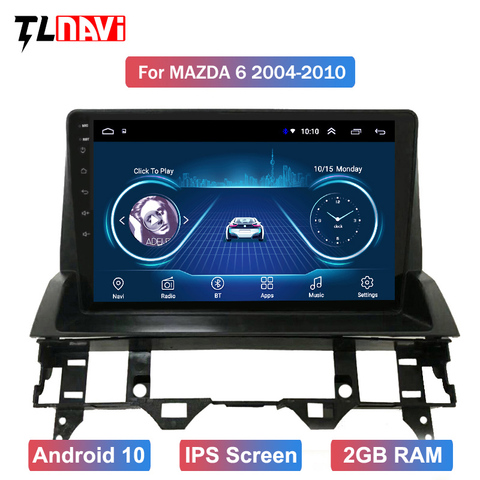 10 inch full touch Android 10 car gps navigation multimedia radio player for 1Mazda 6 2002-2008 ► Photo 1/6
