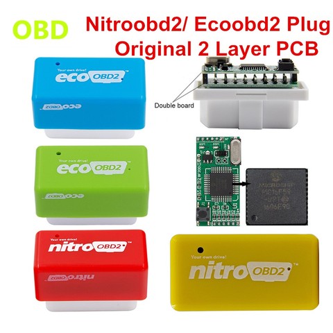 2 Layer PCB ECOOBD2 Chip NITROOBD2 Tuning Box ECO OBD2 Nitro OBD2 Original Plug Gasoline Diesel More Power Torque Save Fuel ► Photo 1/6