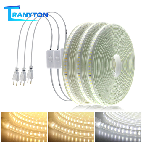 220V LED Strip 2835 High Brightness Not Dazzling 120LEDs/m Waterproof Flexible LED Light for Kitchen Outdoor Garden Lighting. ► Photo 1/6