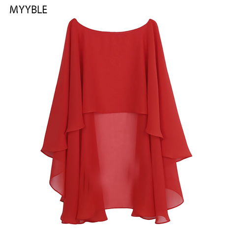 Womens Ladies Soft Wedding Capes Wedding Jacket Wraps Chiffon Shrug Bridal Bolero Long Shawl and Wraps Evening Wedding Cover Up ► Photo 1/6