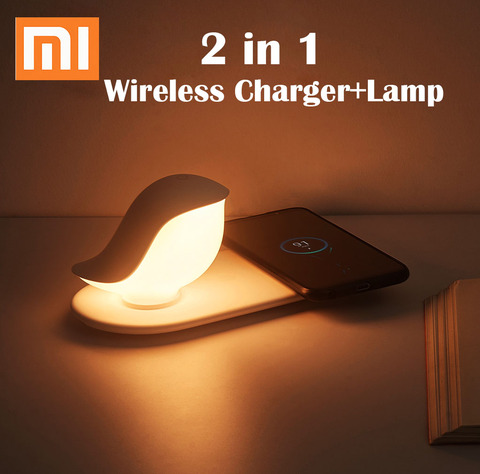 Xiaomi Qi Wireless Charger Table Lamp For iPhone Xiaomi Samsung Huawei Mobile Phone Charging Holder Night Light Pad Phone Stand ► Photo 1/1